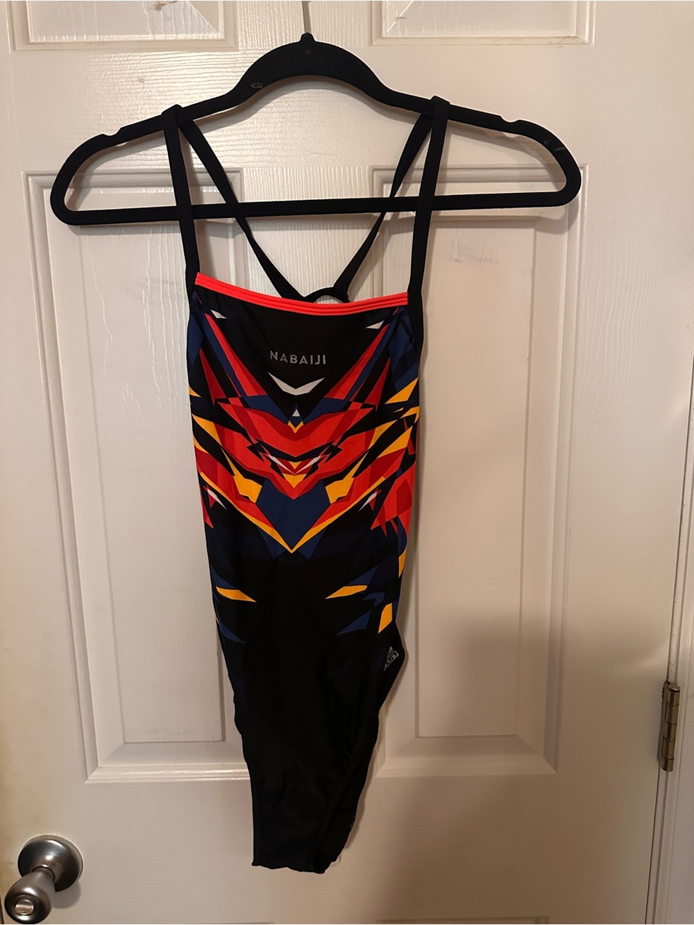 Black Multicolor Strappy One-Piece Swimsuit